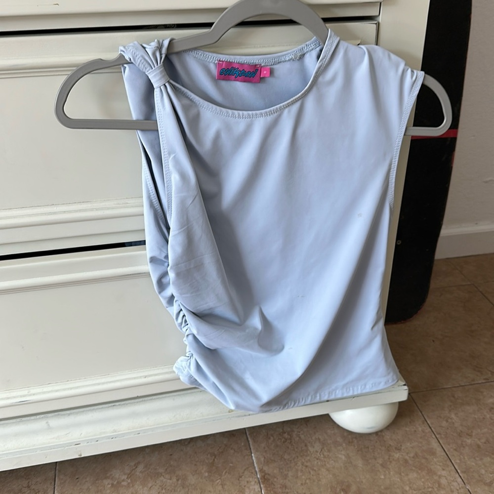light Blue asymmetrical top